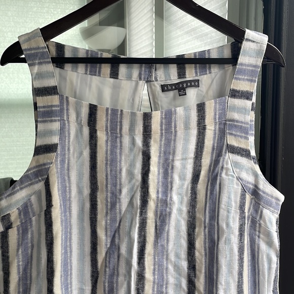 Linen blend dress with square neck line size 14 - Picture 2 of 4